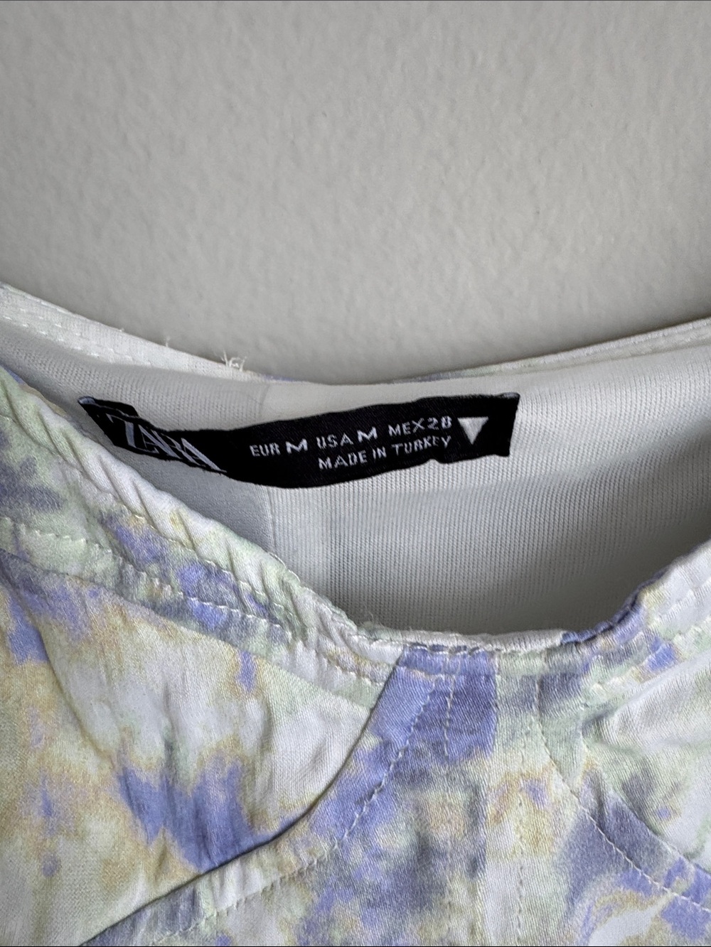 Zara Tie Dye Corset Bodysuit Size M Pastel Lavender Blue Sleeveless - Picture 3 of 11